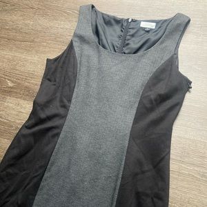 Tahari Mini Dress Black and Grey Herringbone Size 12